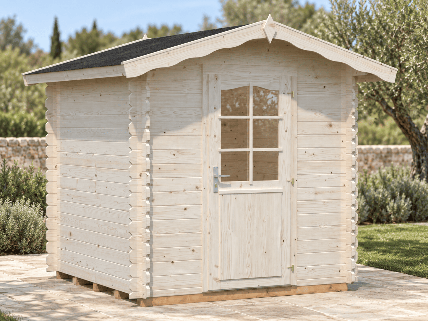 Caseta de madera a dos aguas