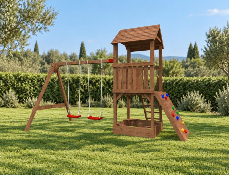 Parque Infantil De Madera Jesper Set 3 L 3,6X3X3,14M L 10,8M² - Kora Habitat Parque infantil de madera parque infantil de madera jesper set 3 l 3,6x3x3,14m l 10,8m²