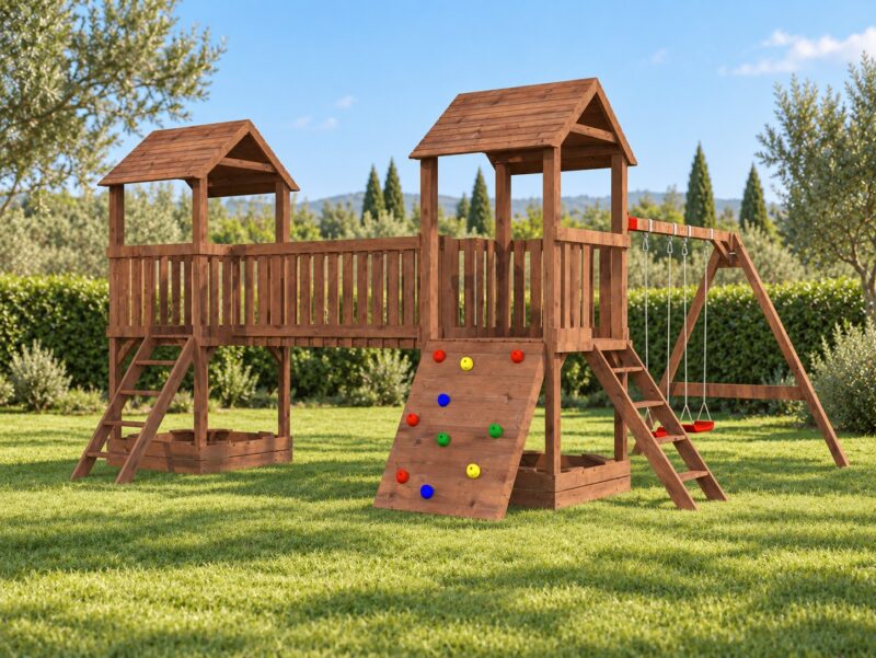 Parque infantil de madera parque infantil de madera jesper l 6x4,64x3,14m l 27,8m²