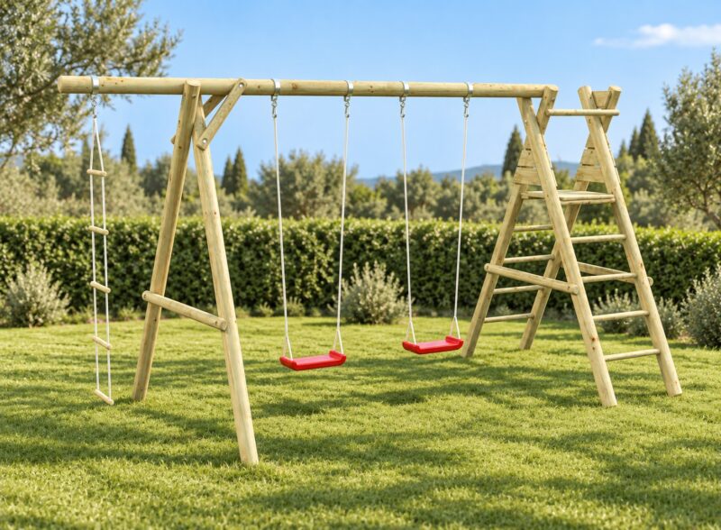 Columpio de madera columpio de madera henry l 4,4x2m l 8,8m²