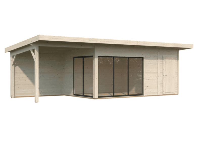 Caseta De Madera Andrea L 8,3X3M L 15,2+7,9M² L 44Mm - Kora Habitat Caseta de madera
