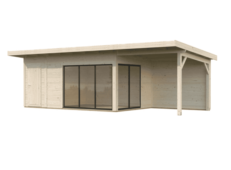 Caseta De Madera Andrea L 8,3X3M L 15,2+7,9M² L 44Mm - Kora Habitat Caseta de madera