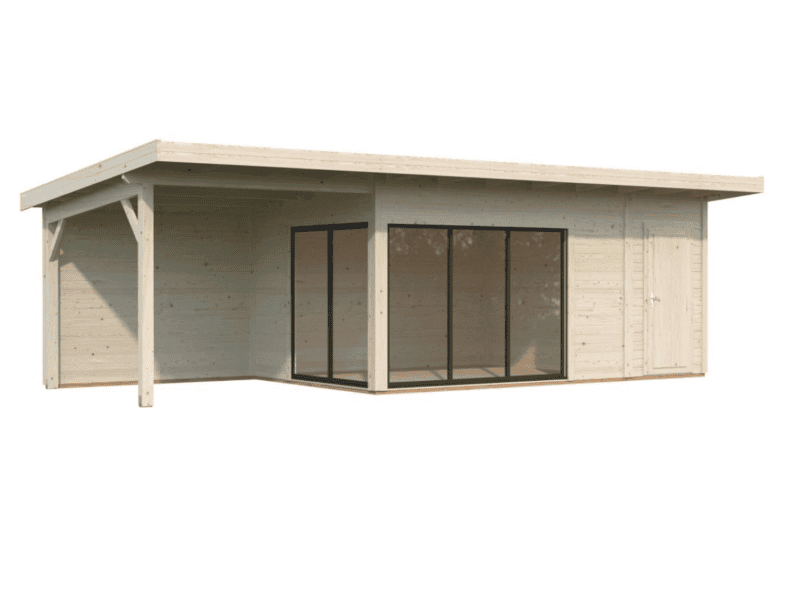 Caseta De Madera Andrea L 8,3X3M L 15,2+7,9M² L 44Mm - Kora Habitat Caseta de madera