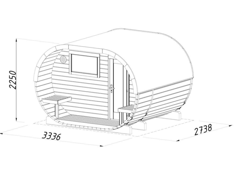 Sauna sauna anette l 3,28x2,7m l 3+1,5m² l 42mm