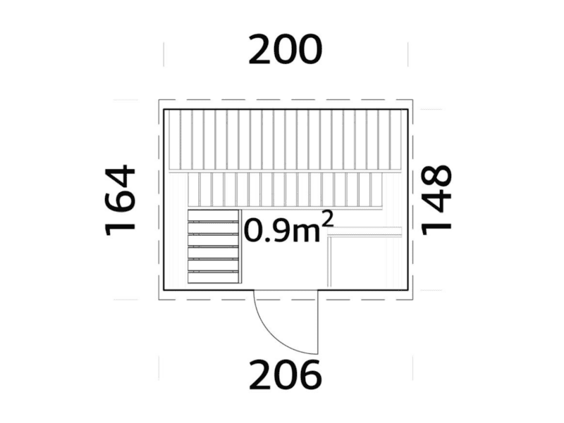 Sauna Anita L 2X1,6M L0,9M² L 42Mm - Kora Habitat Sauna sauna anita l 2x1,6m l0,9m² l 42mm