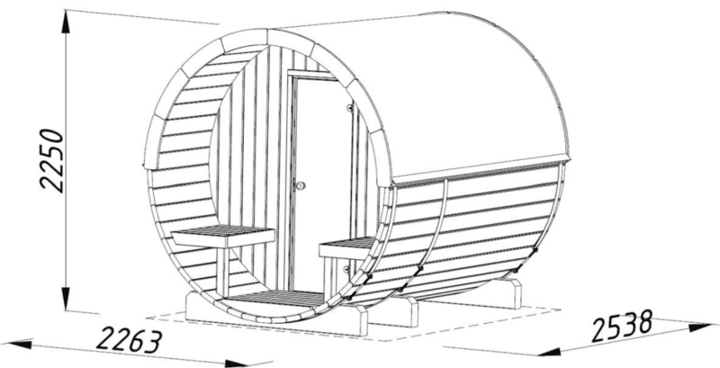 Sauna sauna anita l 2,2x2,5m l 1,3+0,7m² l 42mm