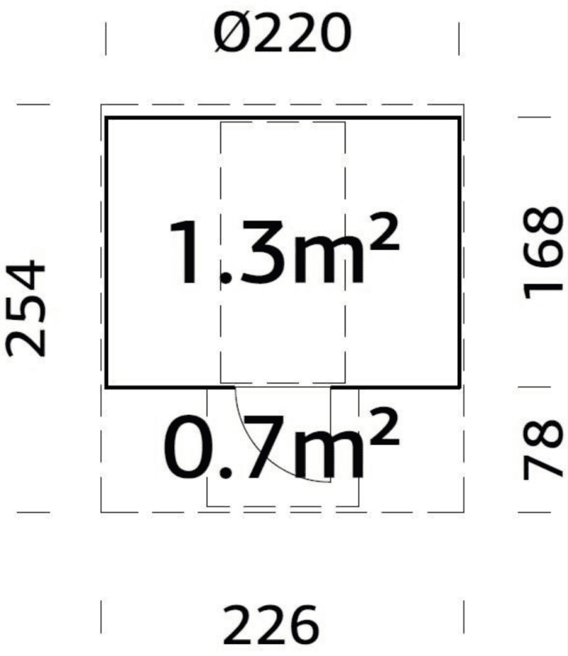 Sauna sauna anita l 2,2x2,5m l 1,3+0,7m² l 42mm
