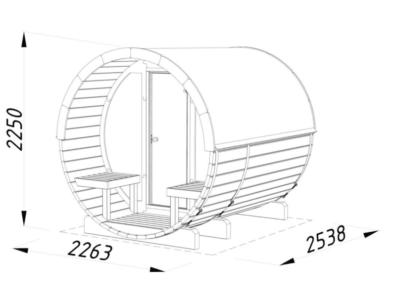 Sauna sauna anita l 2,2x2,5m l 1,3+0,7m² l 42mm