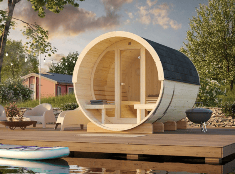 Sauna sauna anita con cristal l 2,2x2,9m l 1,6+0,7m² l 42mm