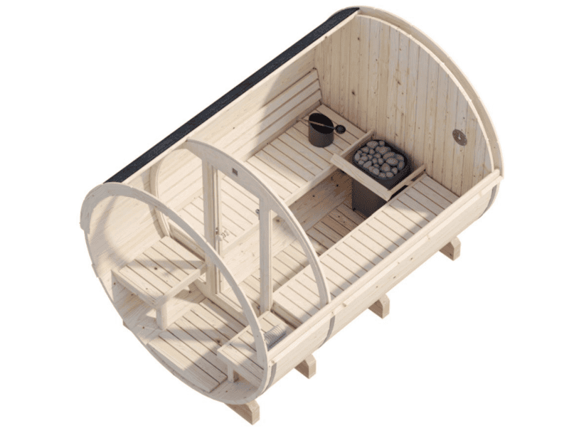 Sauna sauna anita con cristal l 2,2x2,9m l 1,6+0,7m² l 42mm