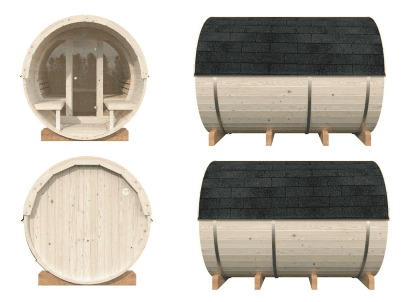 Sauna sauna anita con cristal l 2,2x2,9m l 1,6+0,7m² l 42mm