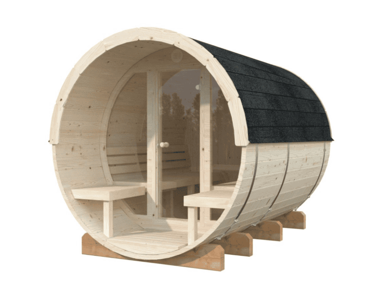 Sauna sauna anita con cristal l 2,2x2,9m l 1,6+0,7m² l 42mm