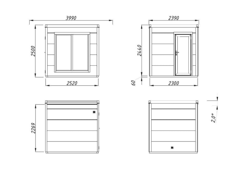 Sauna sauna grace l 2,5x2,3m l 5,3m² l 56mm