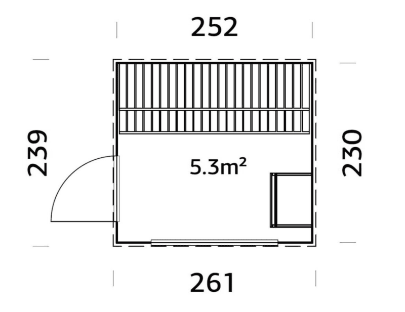 Sauna sauna grace l 2,5x2,3m l 5,3m² l 56mm