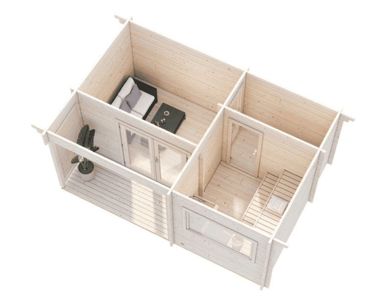 Sauna sauna sanna l 4,8x3,2m l 11,5m² l 44mm