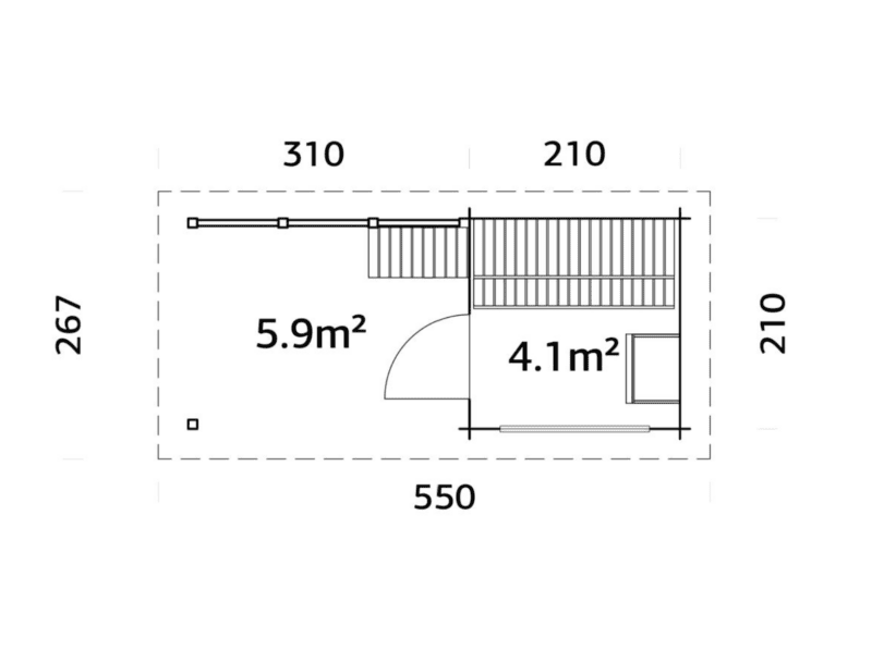Sauna sauna sanna l 4,9x2,1m l 4,1+5,9m² l 44mm