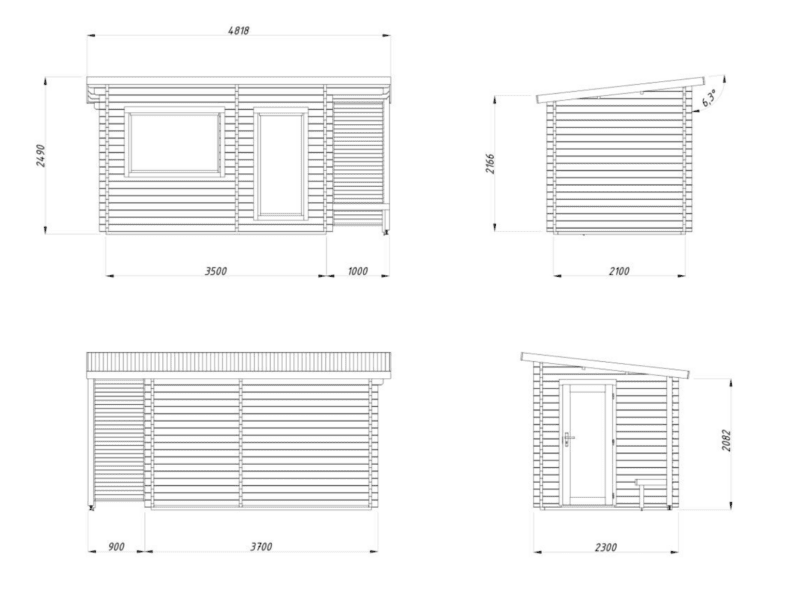 Sauna sauna sanna l 3,5x2,1m l 6,8m² l 44mm