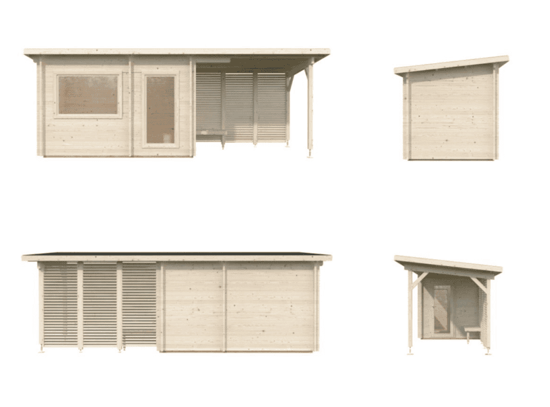 Sauna sauna sanna l 6,3x2,1m l 6,8+5,9m² l 44mm