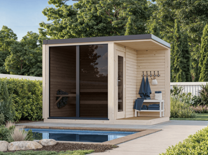 Sauna sauna sarah l 3,2x2,2m l 3,8+2,1m² l 16mm