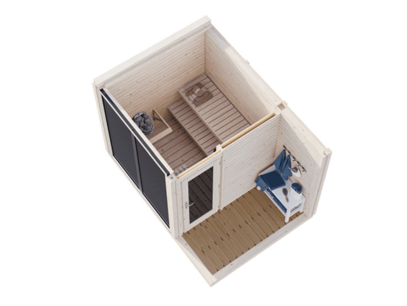 Sauna sauna sarah l 3,2x2,2m l 3,8+2,1m² l 16mm