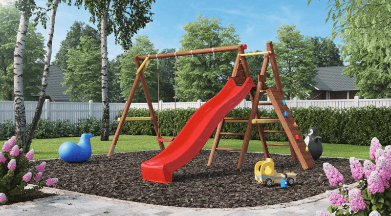 Parque Infantil De Madera Bosse L 4,45X2M L 8,9M² - Kora Habitat Parque infantil de madera parque infantil de madera bosse l 4,45x2m l 8,9m²