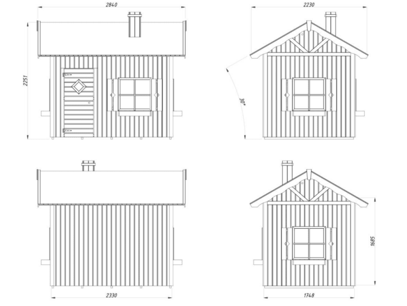 Casita de madera infantil casita de madera infantil grete l 2,33x1,75m l 3,7m² l 16mm