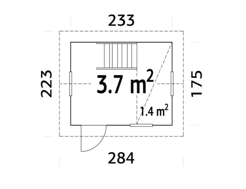 Casita de madera infantil casita de madera infantil grete l 2,33x1,75m l 3,7m² l 16mm