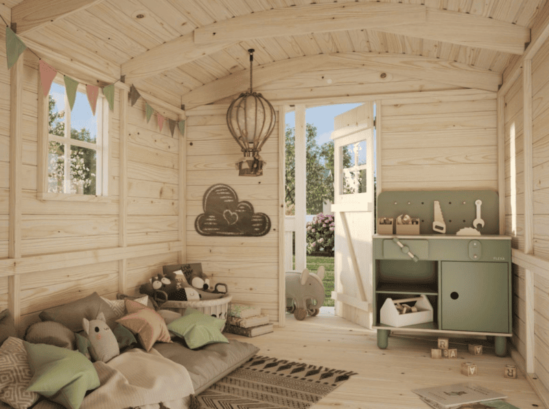 Casita infantil de madera casita infantil de madera huck l 1,8x2m l 3,3m² l 16mm