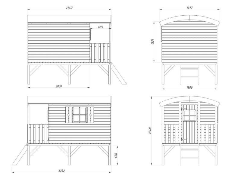Casita infantil de madera casita infantil de madera huck l 1,8x2m l 3,3m² l 16mm