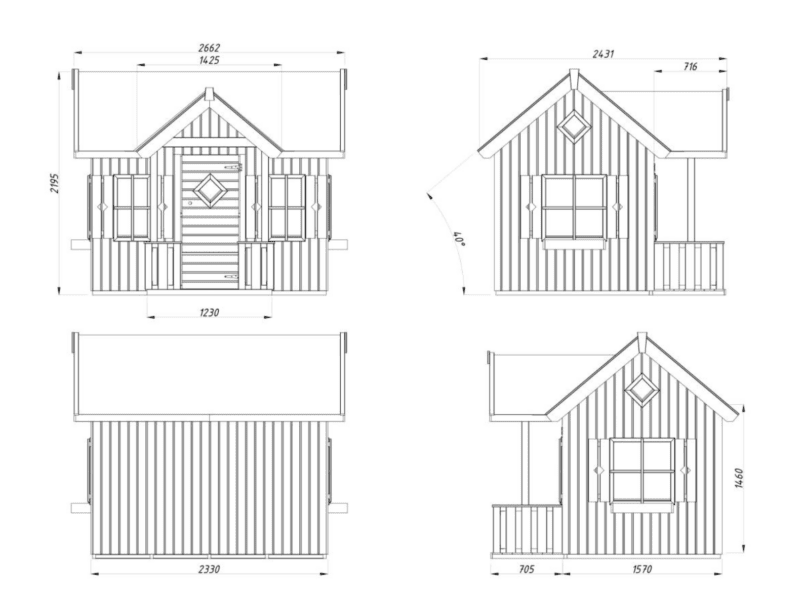 Casita infantil de madera casita infantil de madera jennie l 2,33x1,57m l 3,6m² l 16mm