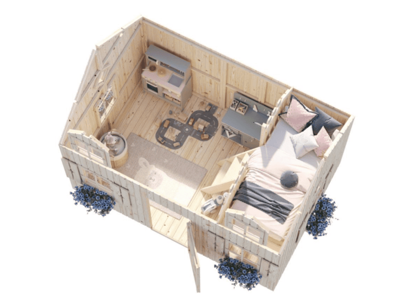 Casita infantil de madera casita infantil de madera marie l 2,86x1,93m l 5,4m² l 16mm