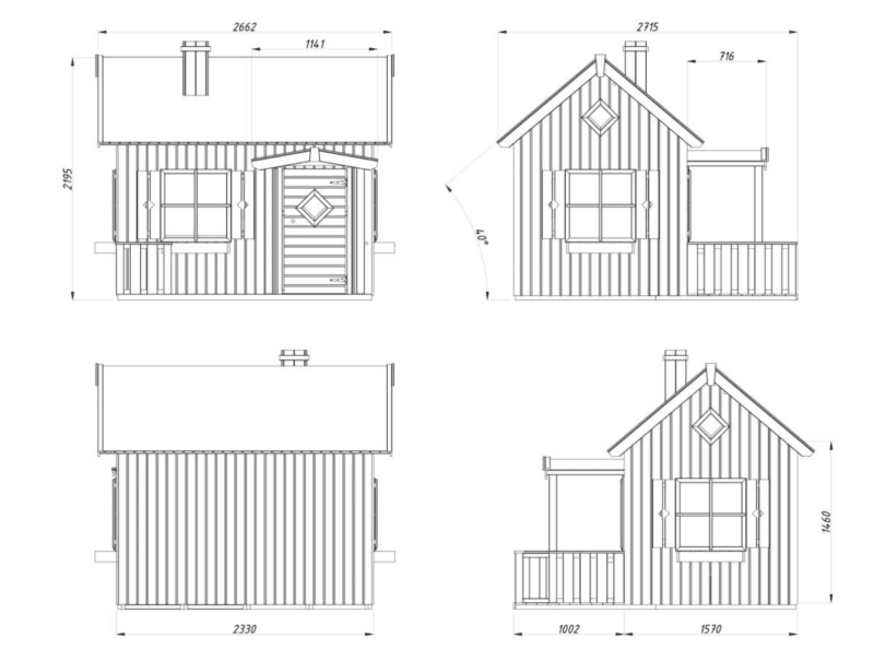 Casita infantil de madera casita infantil de madera otto l 2,33x1,57m l 3,6m² l 16mm
