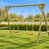 Columpio doble de madera para jardín infantil