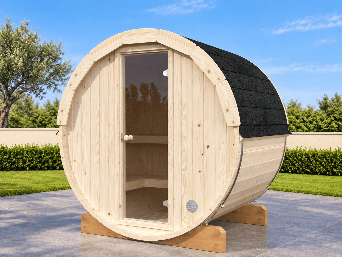 Sauna de barril de madera para jardín
