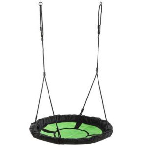 Parque infantil de madera columpio nido verde